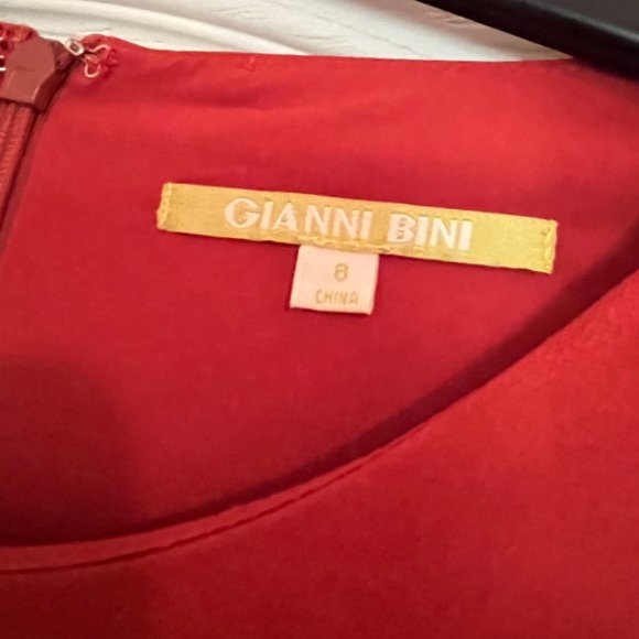 EUC Gianni Bini long sleeve dress w/ruffles, burnt orange, sz 8 - Picture 7 of 15